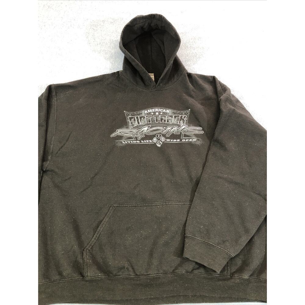 American Dirt Track Racing Hoodie Mens 3XL Double-Sided USA Late Model Racing